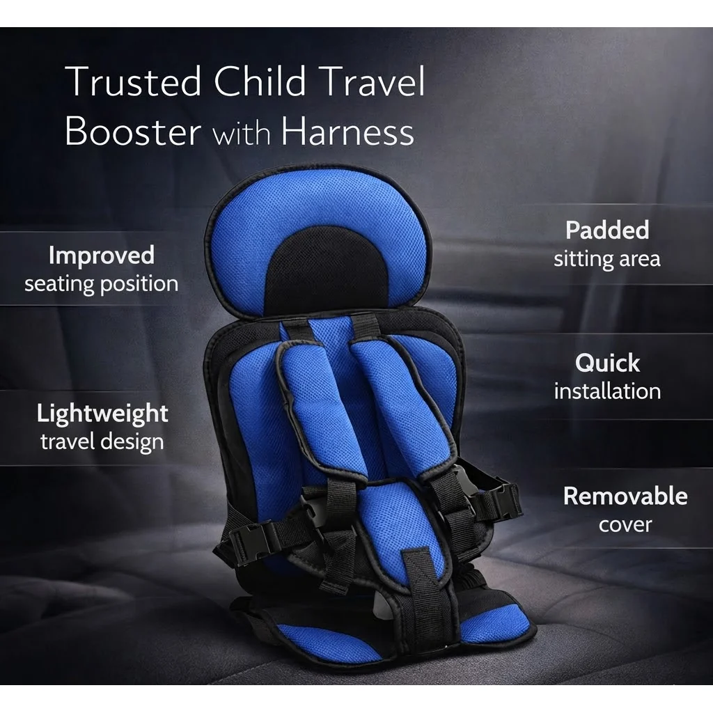 Travel Booster Seat Safety Adjustable Design - Image 4